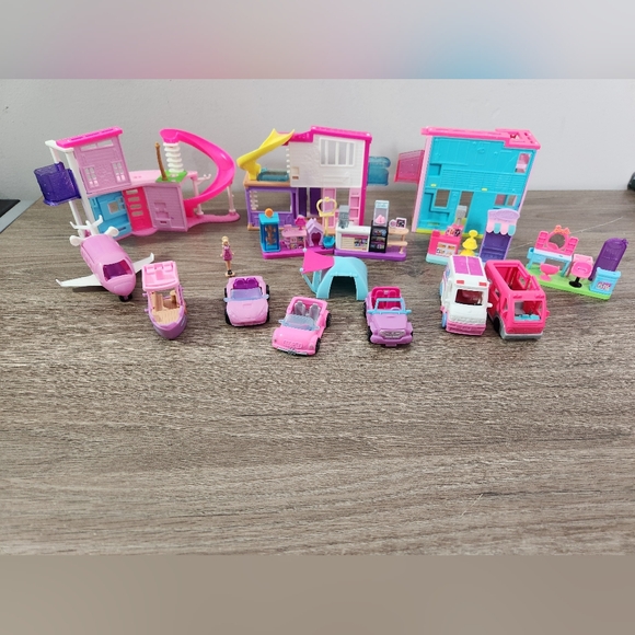 Barbie Other - Barbieland Mini Doll Lot Dream House & Vehicles